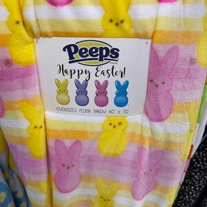 Easter Plush Throw Blanket - Yellow, Pink, White